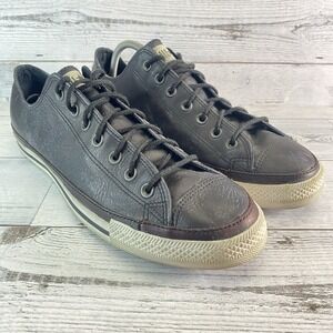 Converse Shoes Unisex Mens 12 Womens 14 Black Leather All Star Casual Sneakers